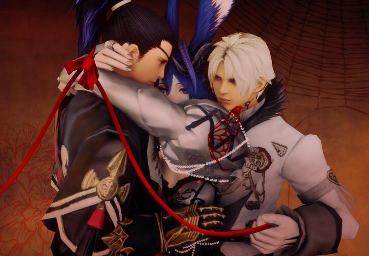 the buttefly, flower and spider.